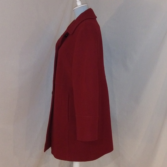 London Fog Women's Red Winter Pea Coat - Picture 3 of 8